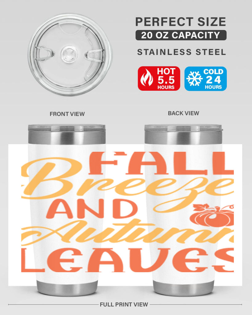 Fall Breeze and Autumn Leaves 92#- fall- Tumbler