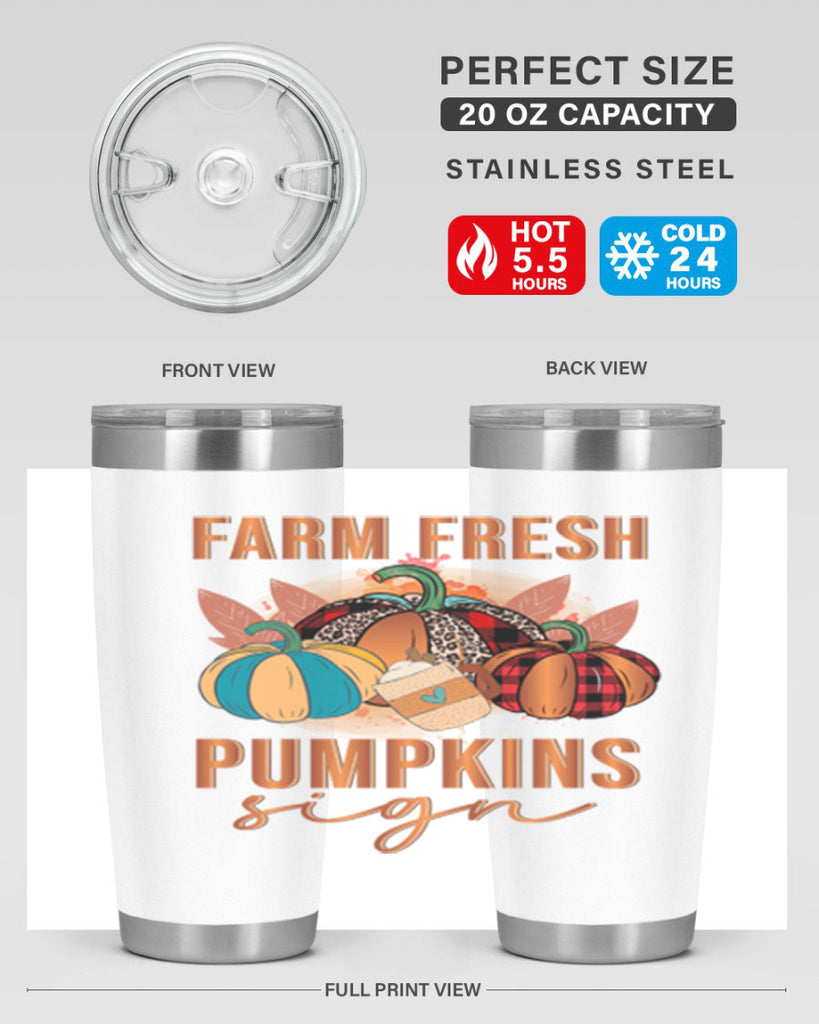 Farm Fresh Pumpkins Sign 175#- fall- Tumbler