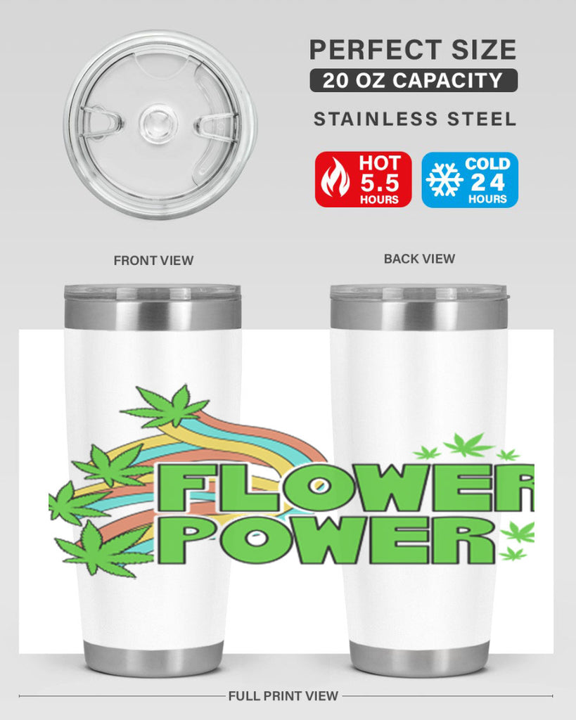 Flower Power Cannabis leaf 86#- marijuana- Tumbler