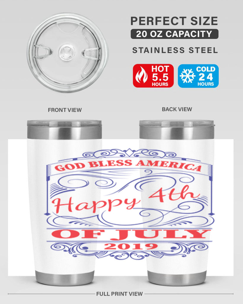 GOD BLESS AMERICA Happy thOF JULY Style 94#- Fourt Of July- Tumbler