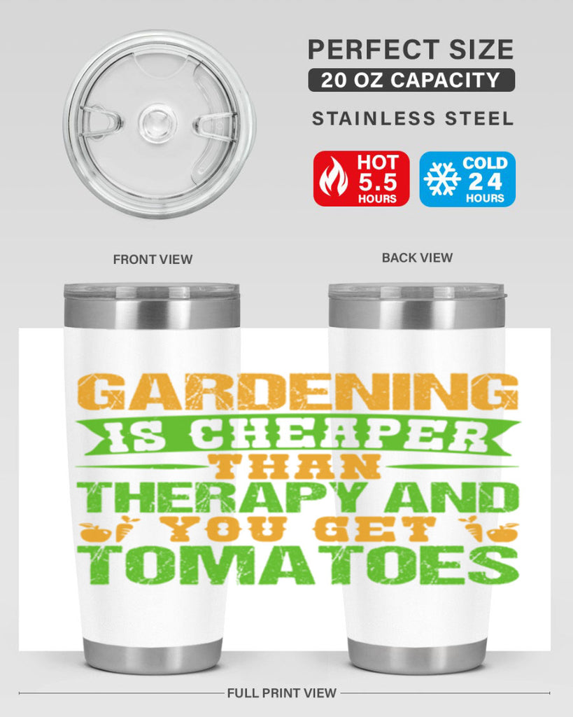 Gardening is cheaper than therapy 63#- farming and gardening- Tumbler