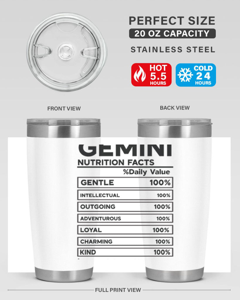 Gemini Nutrition Facts 220#- zodiac- Tumbler