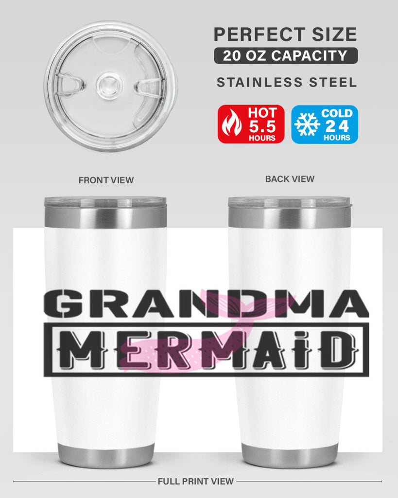 Grandma mermaid 203#- mermaid- Tumbler