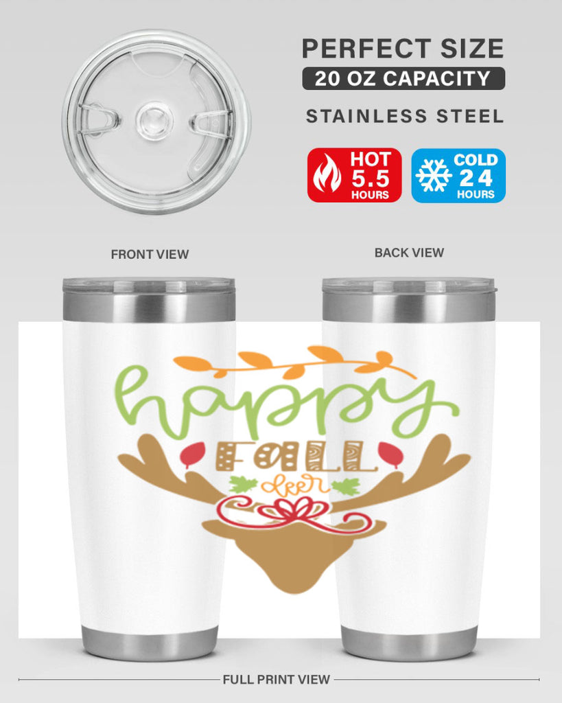 Happy Fall deer 219#- fall- Tumbler
