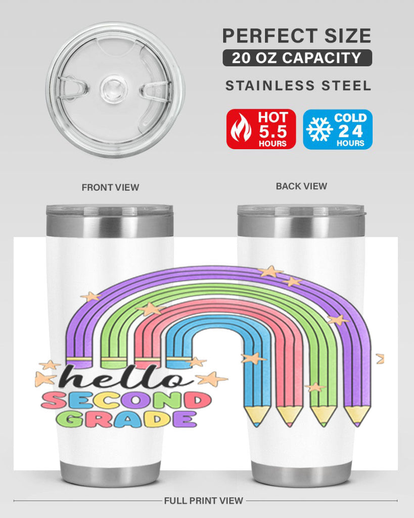 Hello 2nd Grade Pencil Rainbow 11#- second grade- Tumbler