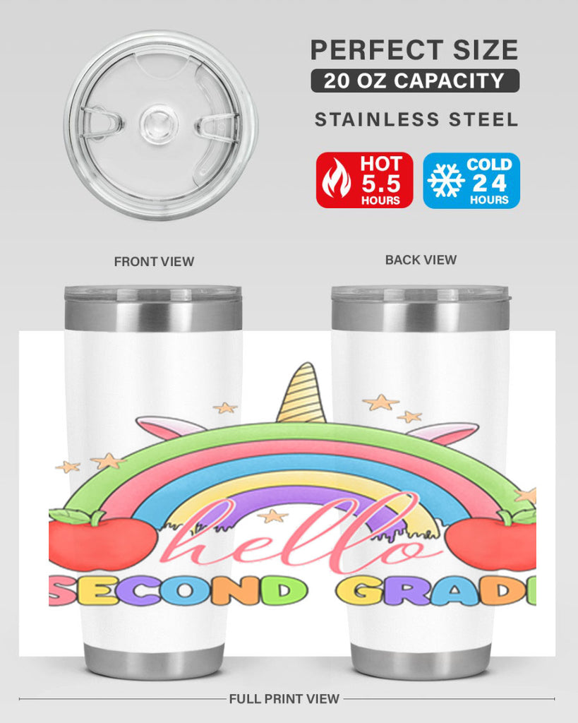 Hello 2nd Grade Unicorn Rainbow 13#- second grade- Tumbler