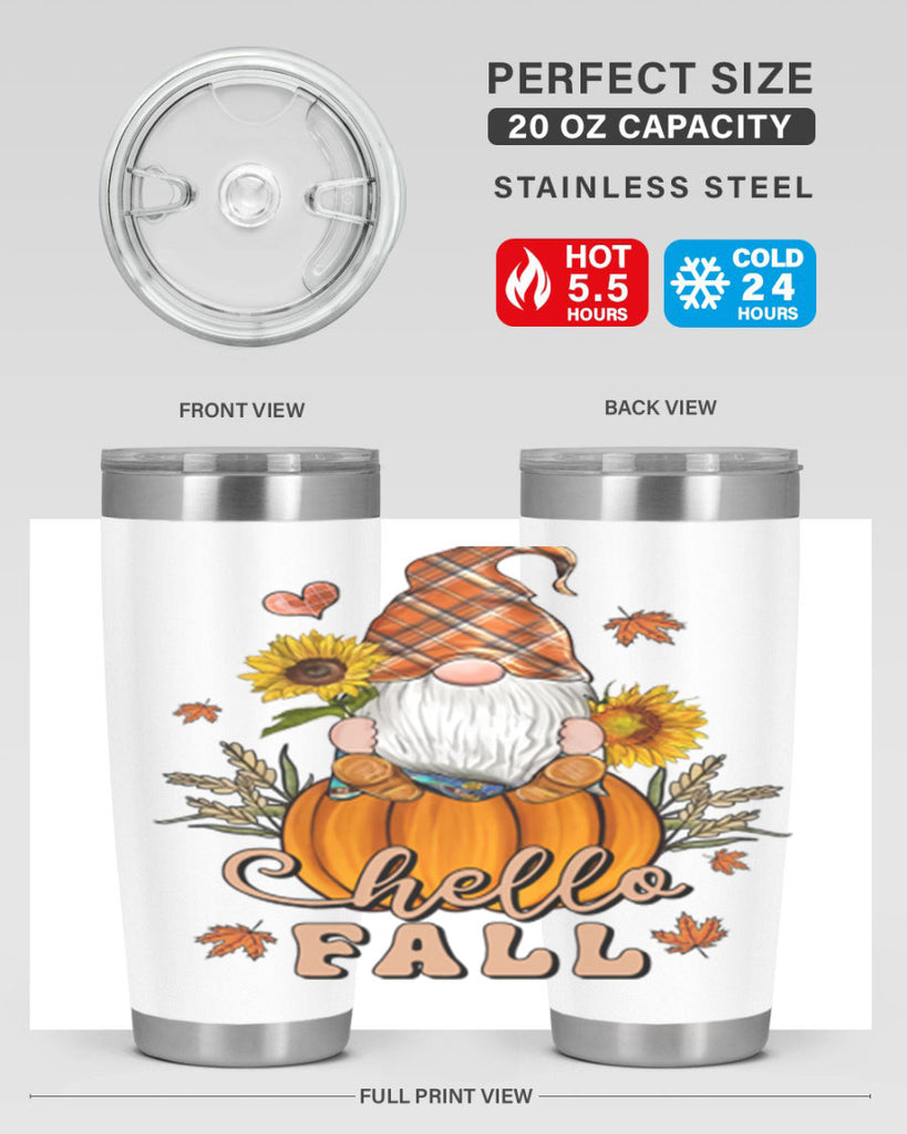 HelloFallAutumnGnome 298#- fall- Tumbler