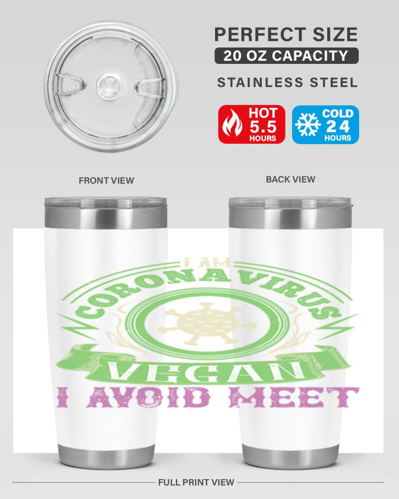 I Am Coronavirus Vegan I Avoid Meet Style 38#- corona virus- Cotton Tank