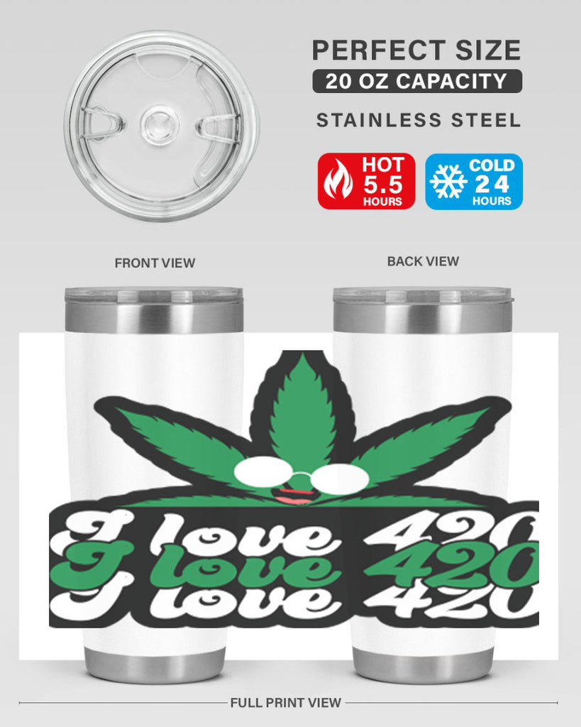 I love 420 123#- marijuana- Tumbler