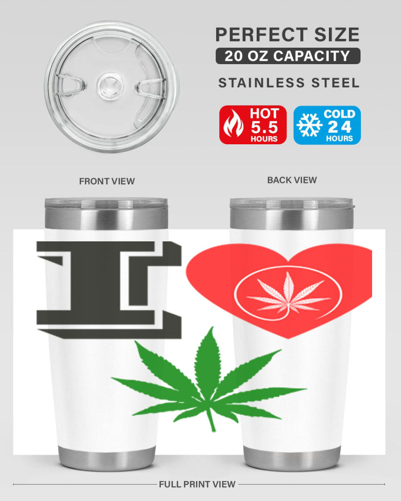 I love Cannabis heart 126#- marijuana- Tumbler