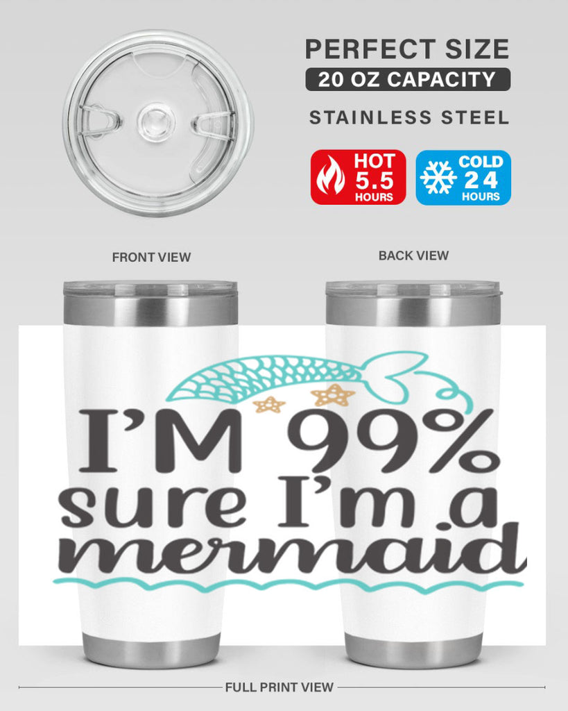 I’m sure I’m a mermaid 286#- mermaid- Tumbler