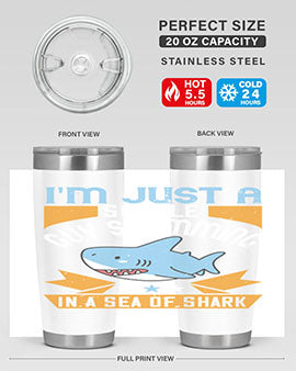 Im just a simple guy swimming in a sea of shark Style 74#- shark  fish- Tumbler