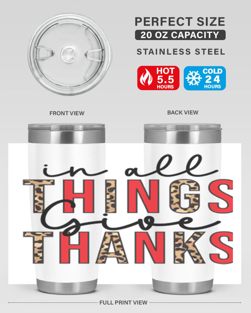 In all things give thanks 352#- fall- Tumbler