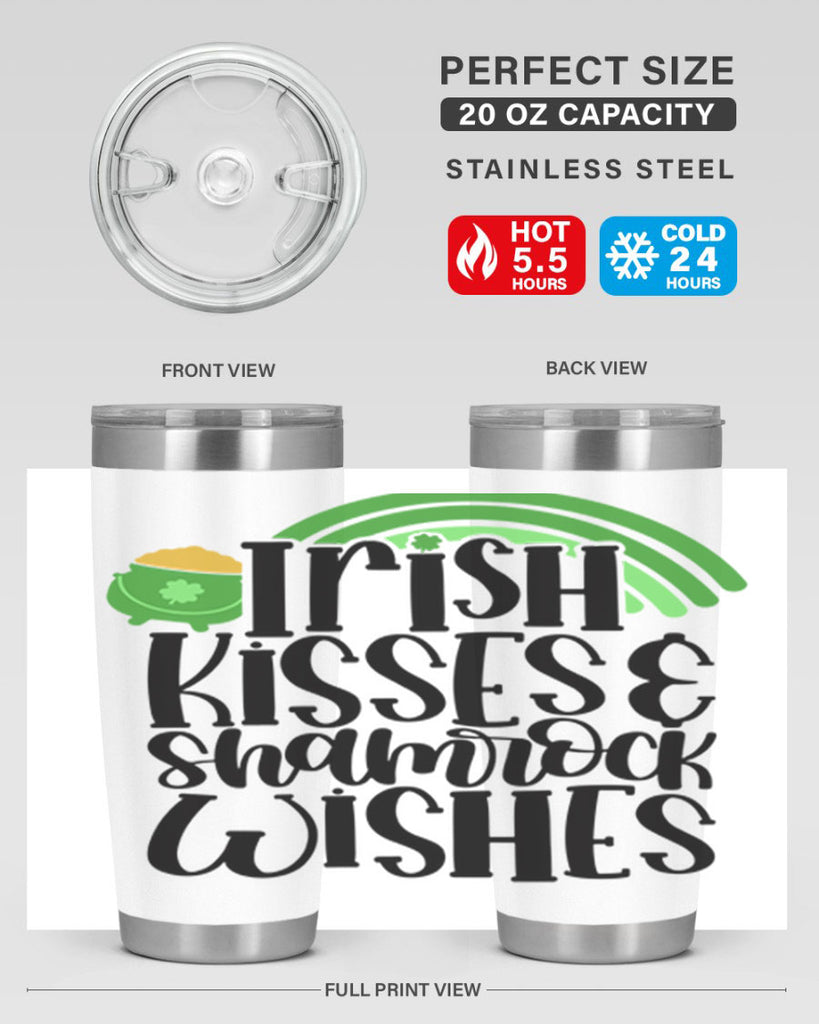 Irish Kisses Shamrock Wishes Style 80#- St Patricks Day- Tumbler