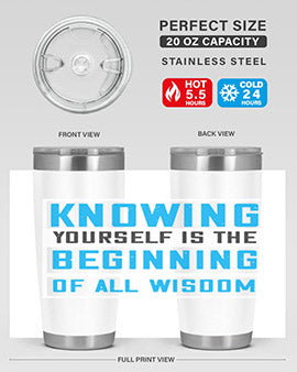 Knowing yourself is the beginning of all wisoom Style 37#- self awareness- Tumbler