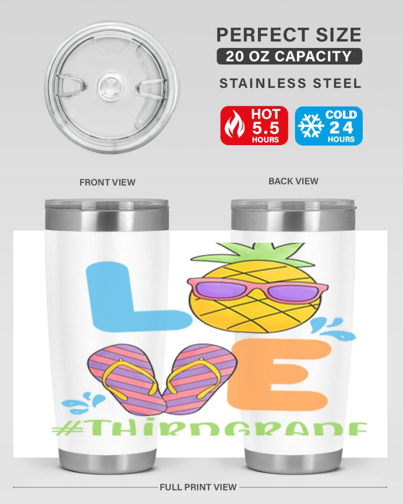 LOVE 3rd Grade Summer Pineapple 17#- 3rd grade- Tumbler