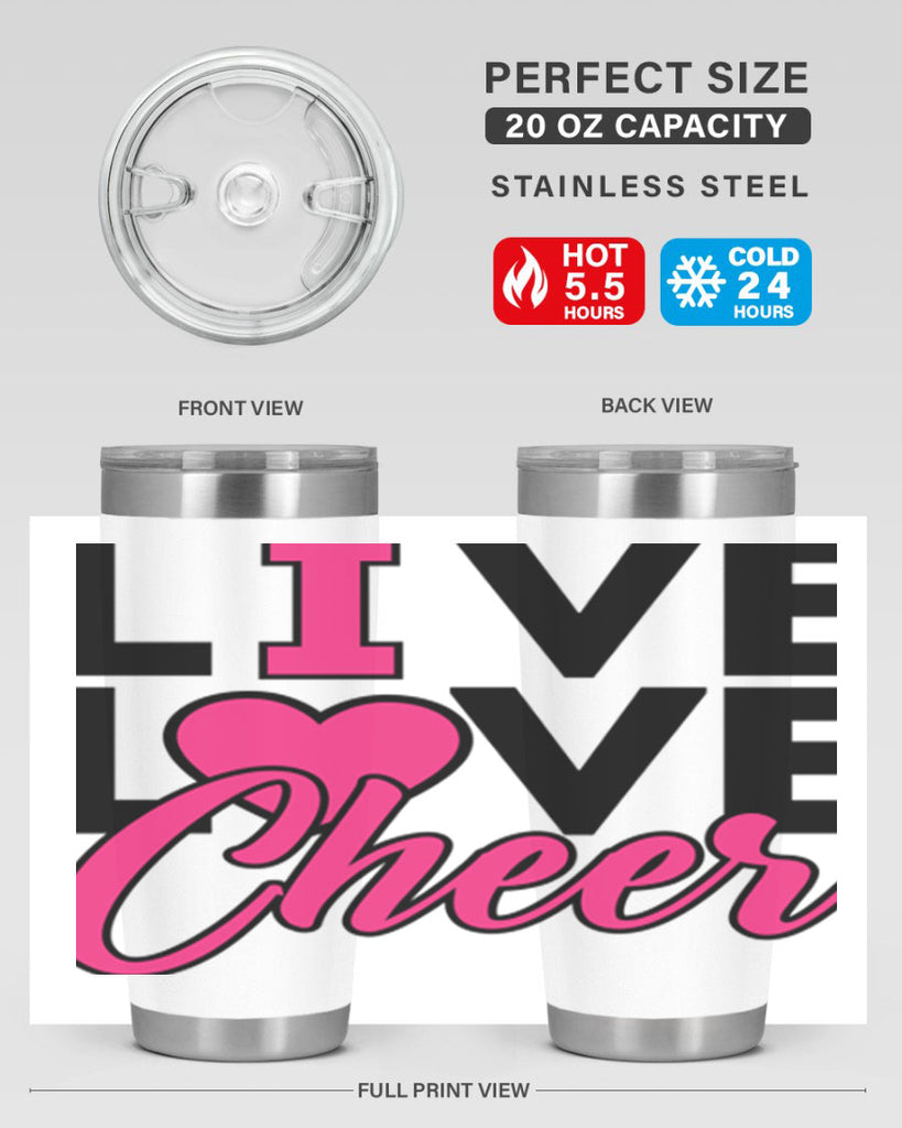 Live Love Cheer 832#- cheer- Tumbler