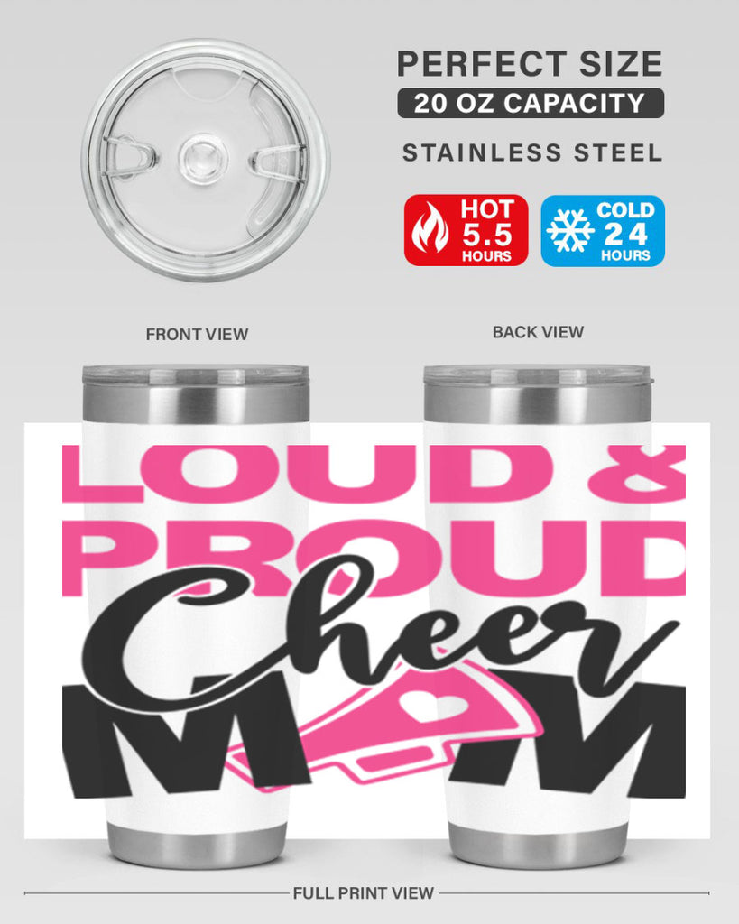 Loud Proud Cheer mom 765#- cheer- Tumbler