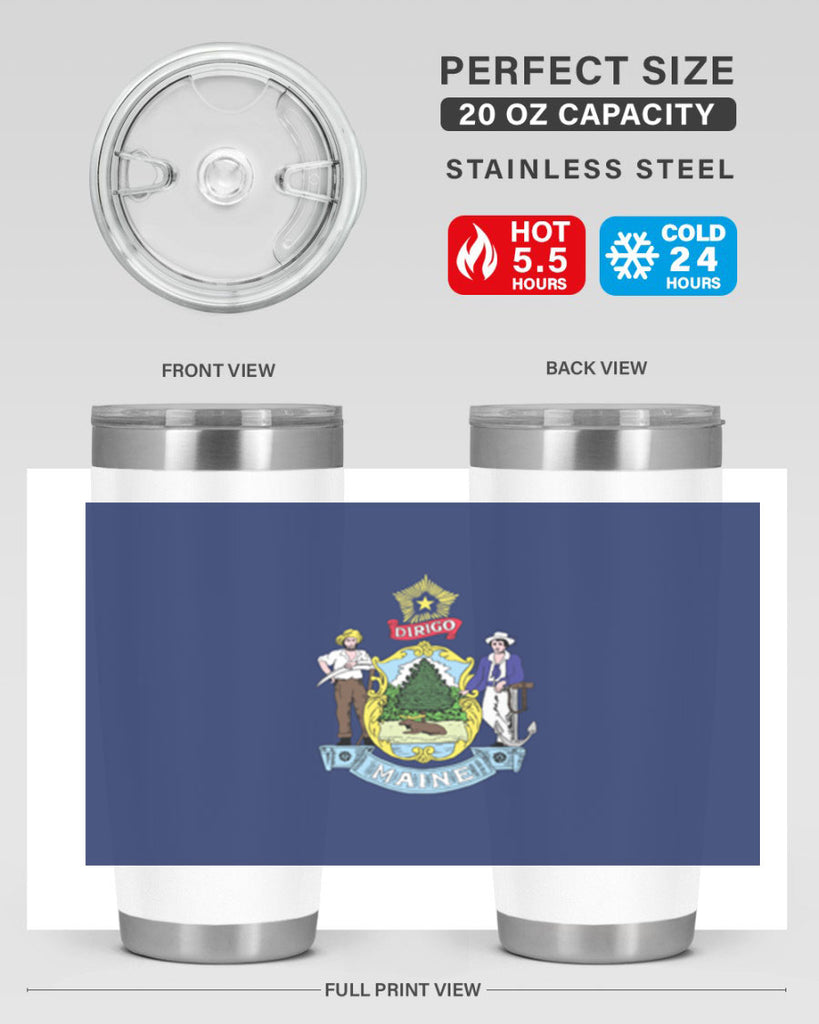 Maine 33#- Us Flags- Tumbler