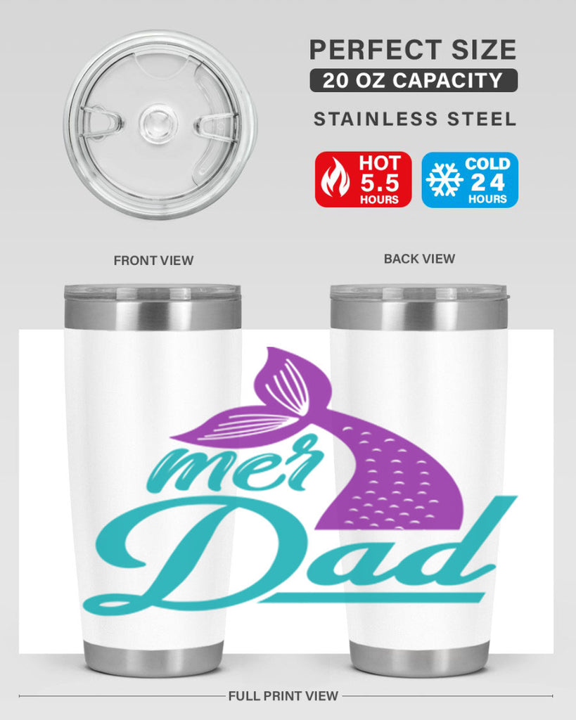 Mer Dad 325#- mermaid- Tumbler