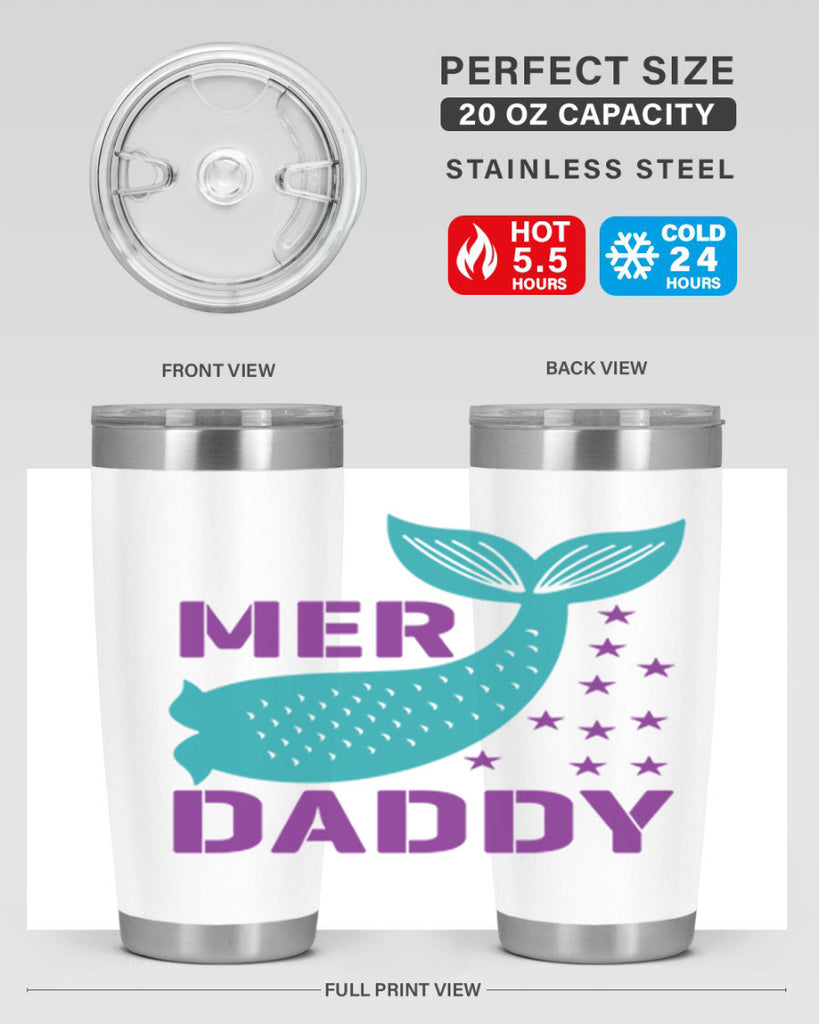 Mer Daddy 326#- mermaid- Tumbler