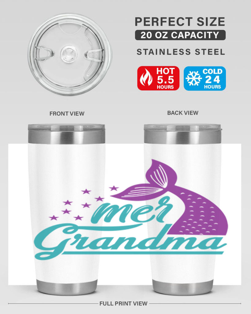 Mer Grandma 328#- mermaid- Tumbler