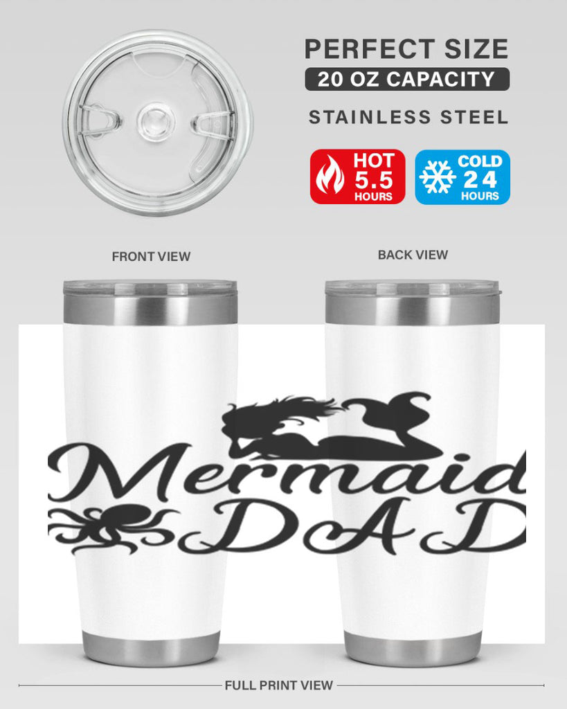 Mermaid Dad 357#- mermaid- Tumbler