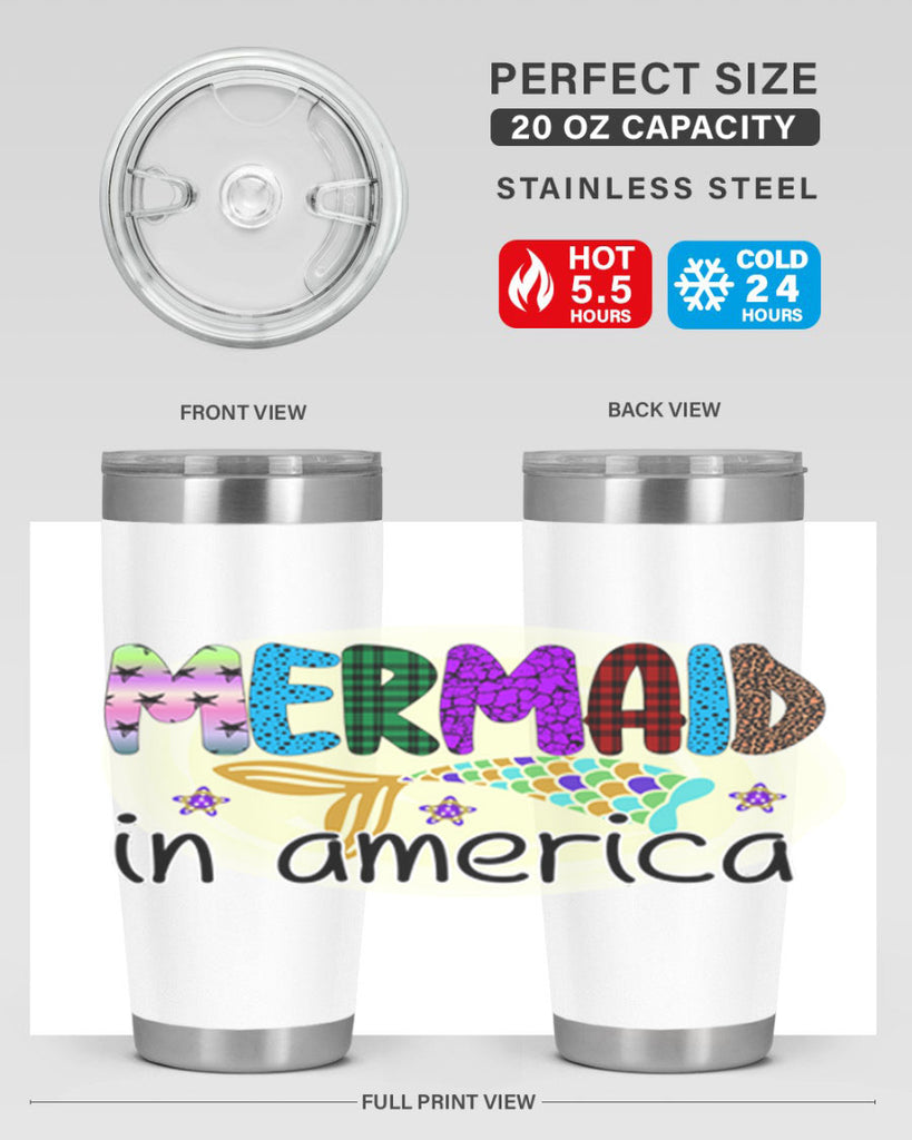 Mermaid In America 419#- mermaid- Tumbler