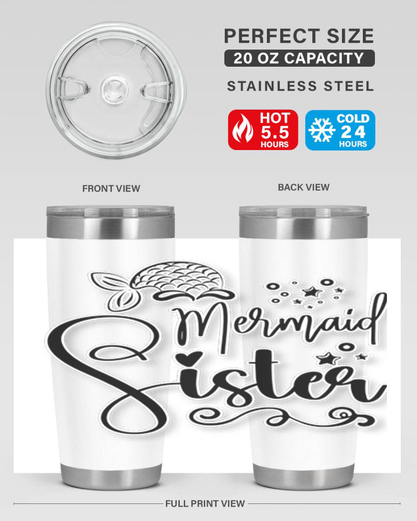 Mermaid Sister 441#- mermaid- Tumbler