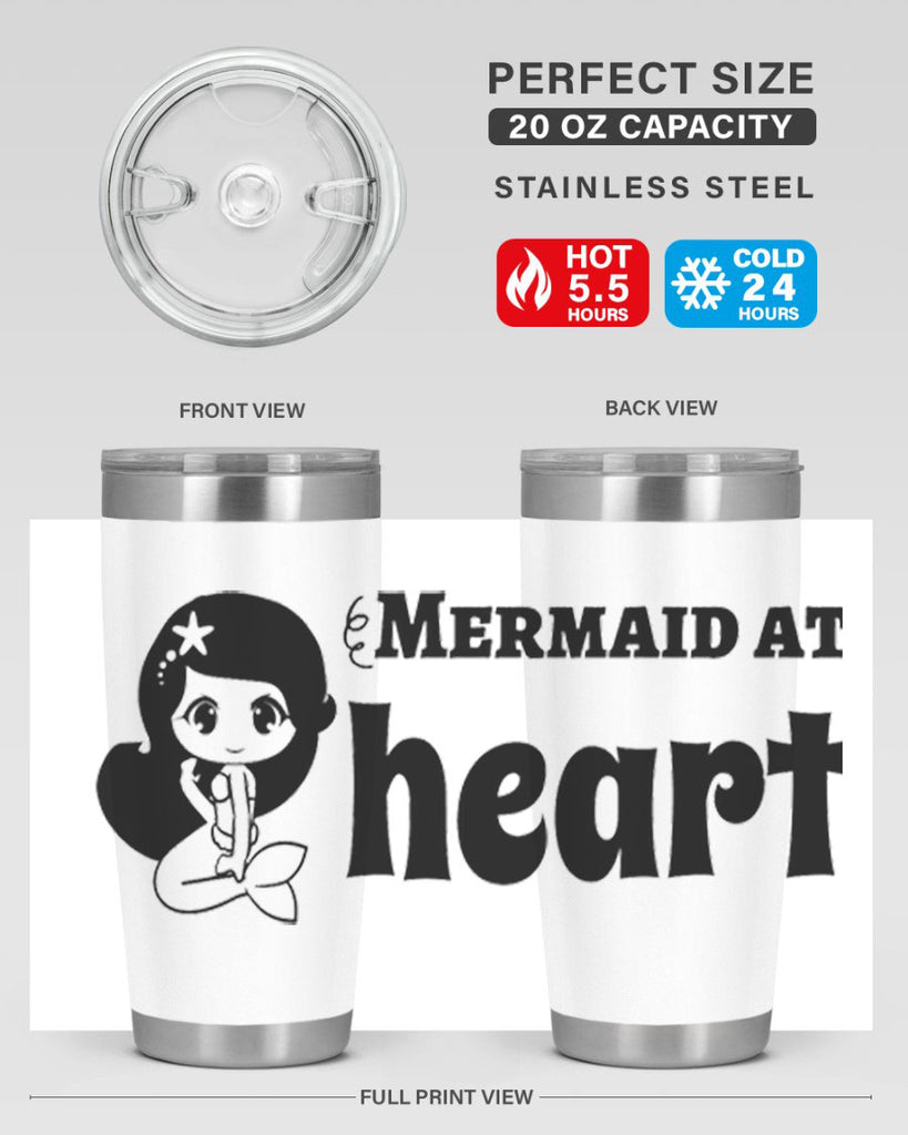 Mermaid at heart 393#- mermaid- Tumbler