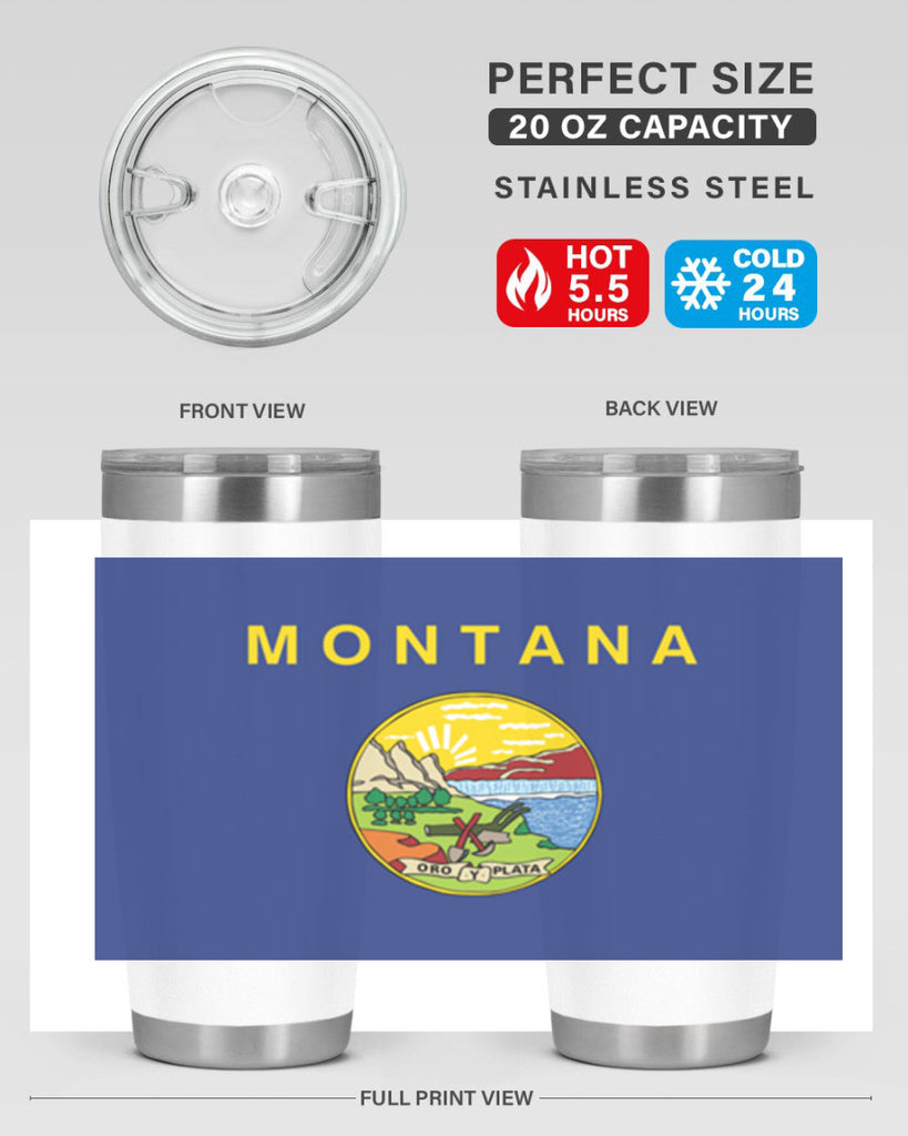 Montana 26#- Us Flags- Tumbler