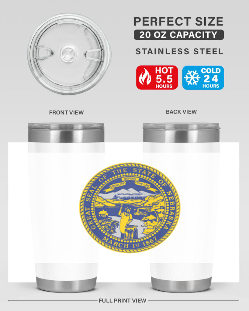 Nebraska 25#- Us Flags- Tumbler