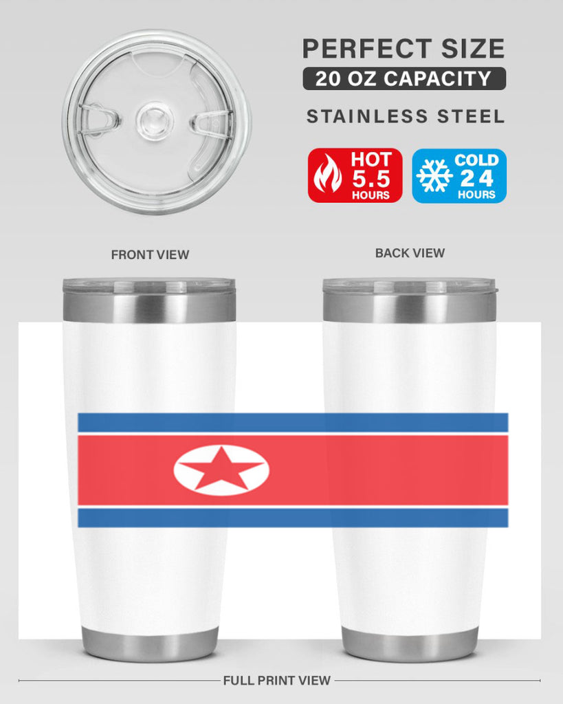 North Korea 70#- world flags- Tumbler