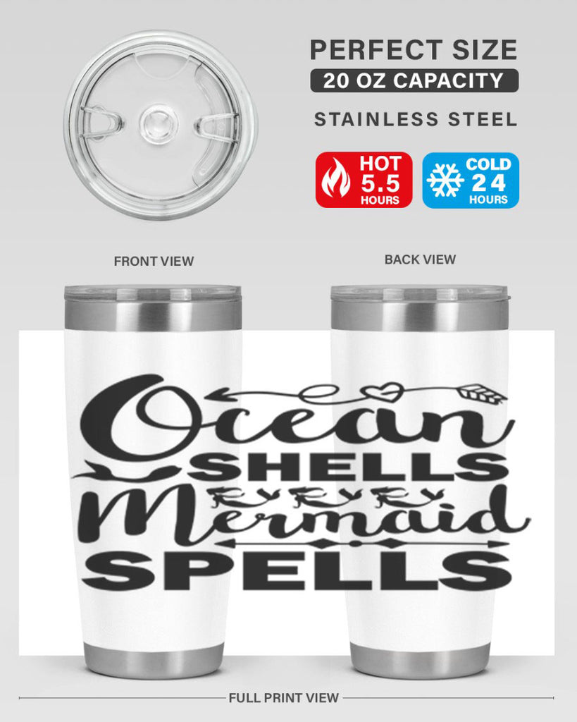 Ocean Shells Mermaid Spells 521#- mermaid- Tumbler