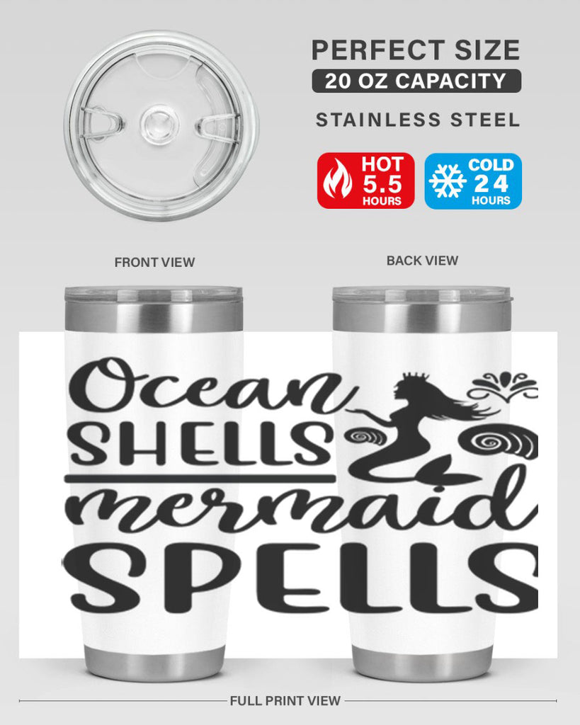 Ocean shells mermaid spells 522#- mermaid- Tumbler