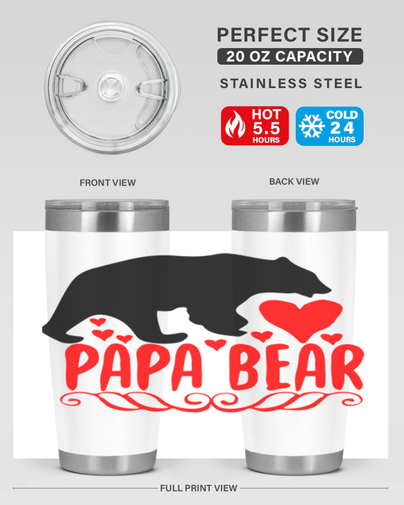 Papa bear 22#- grandpa - papa- Tumbler