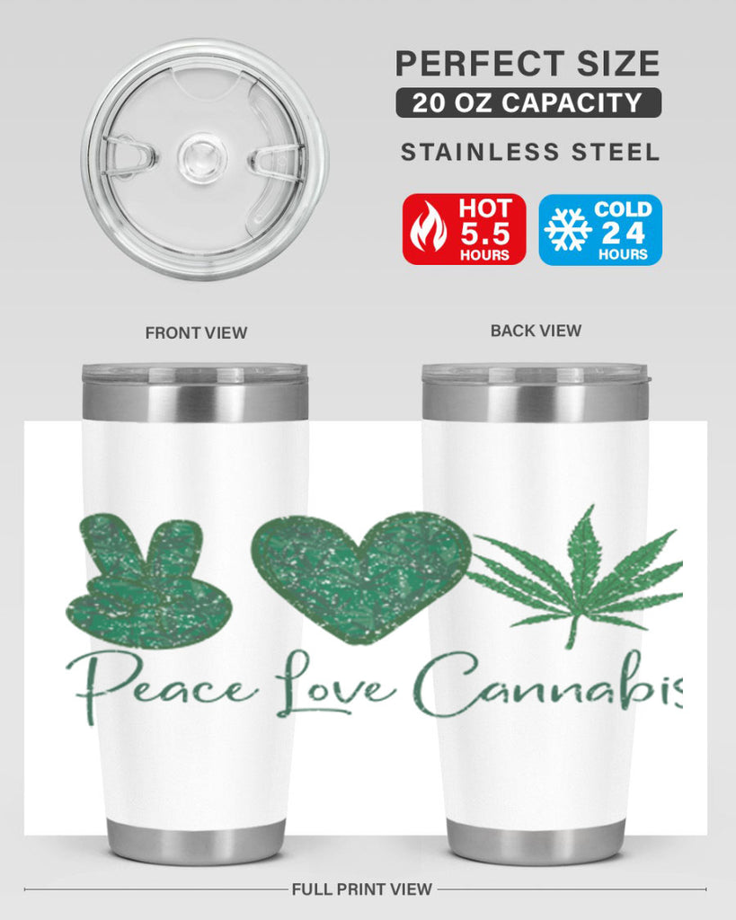 Peace Love Cannabis Sublimation 217#- marijuana- Tumbler