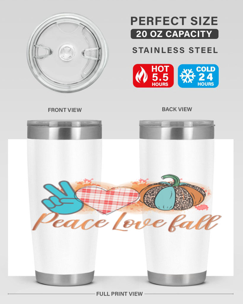 Peace Love Fall 466#- fall- Tumbler