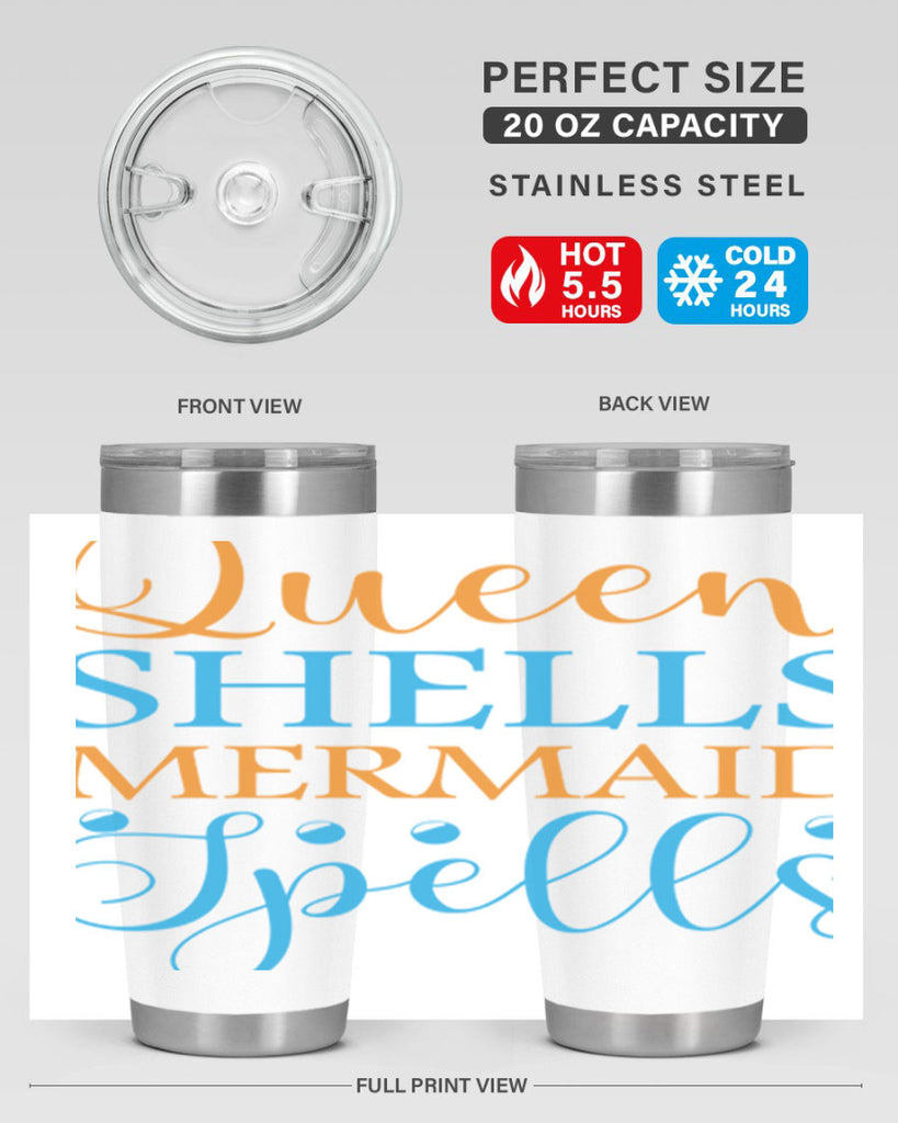 Queen Shells Mermaid Spells 546#- mermaid- Tumbler