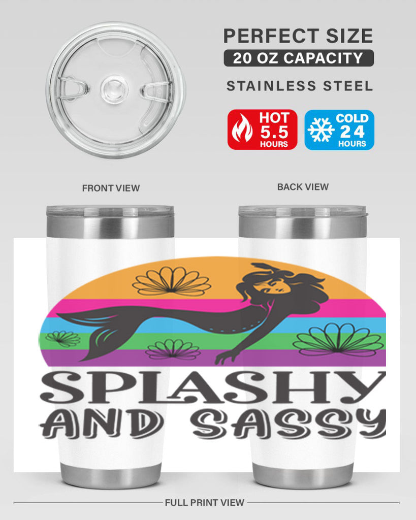 Splashy and sassy 623#- mermaid- Tumbler