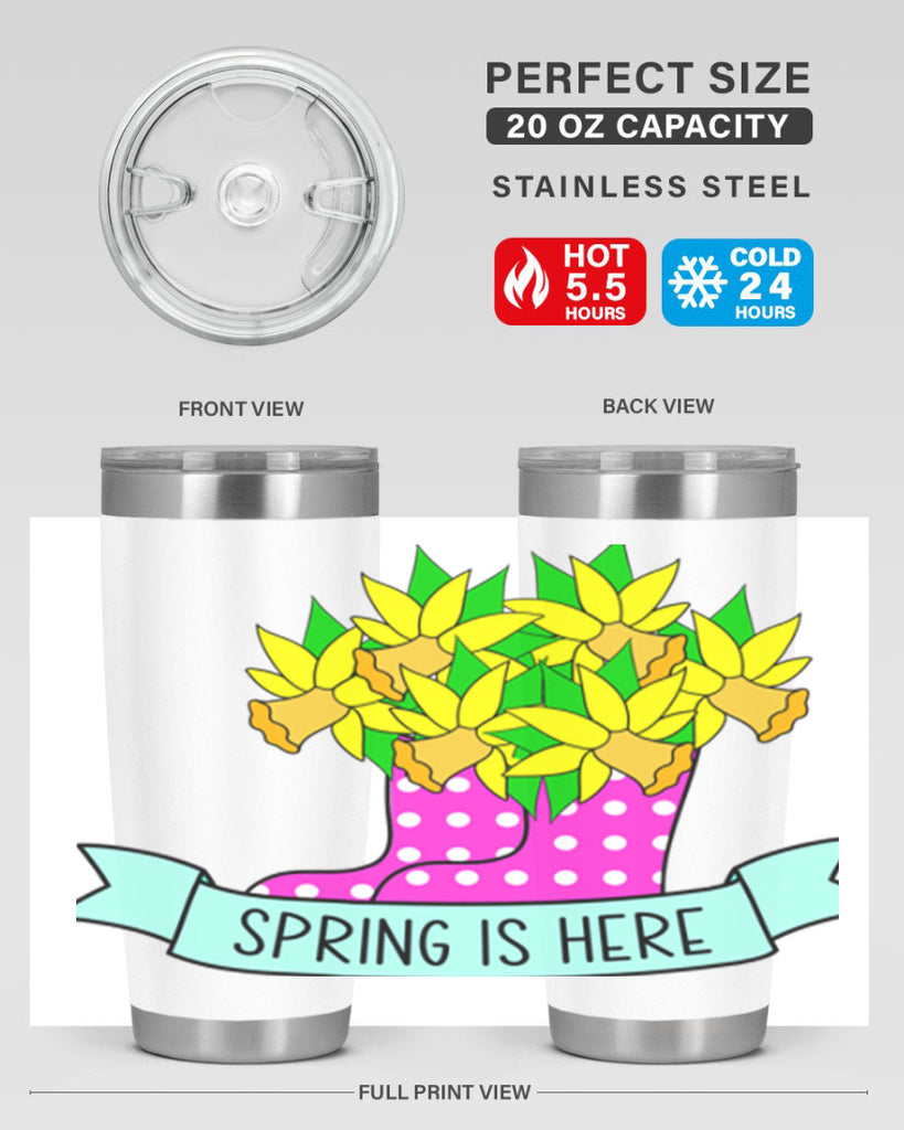 Spring is here daffodil rainboots442#- spring- Tumbler