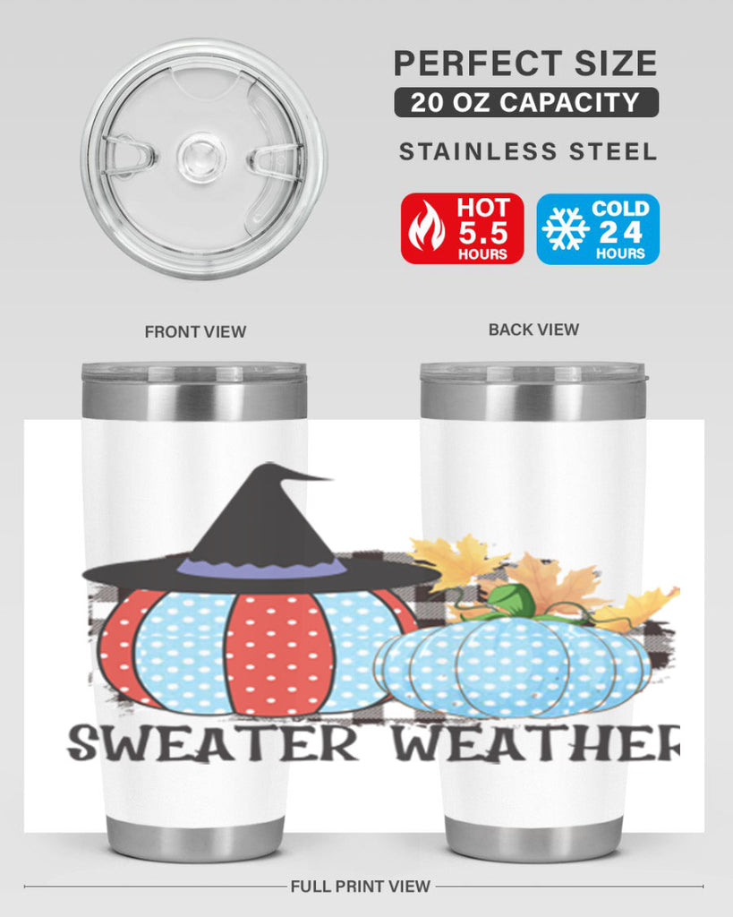 Sweater Weather Pumpkin Gnome 586#- fall- Tumbler
