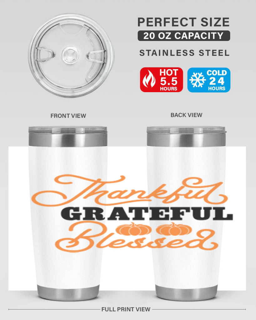 Thankful Grateful Blessed 604#- fall- Tumbler