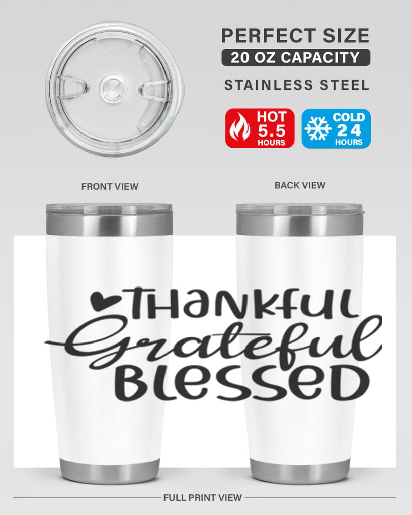 Thankful Grateful Blessed 605#- fall- Tumbler