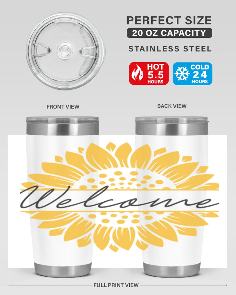Welcome Sunflower585#- spring- Tumbler