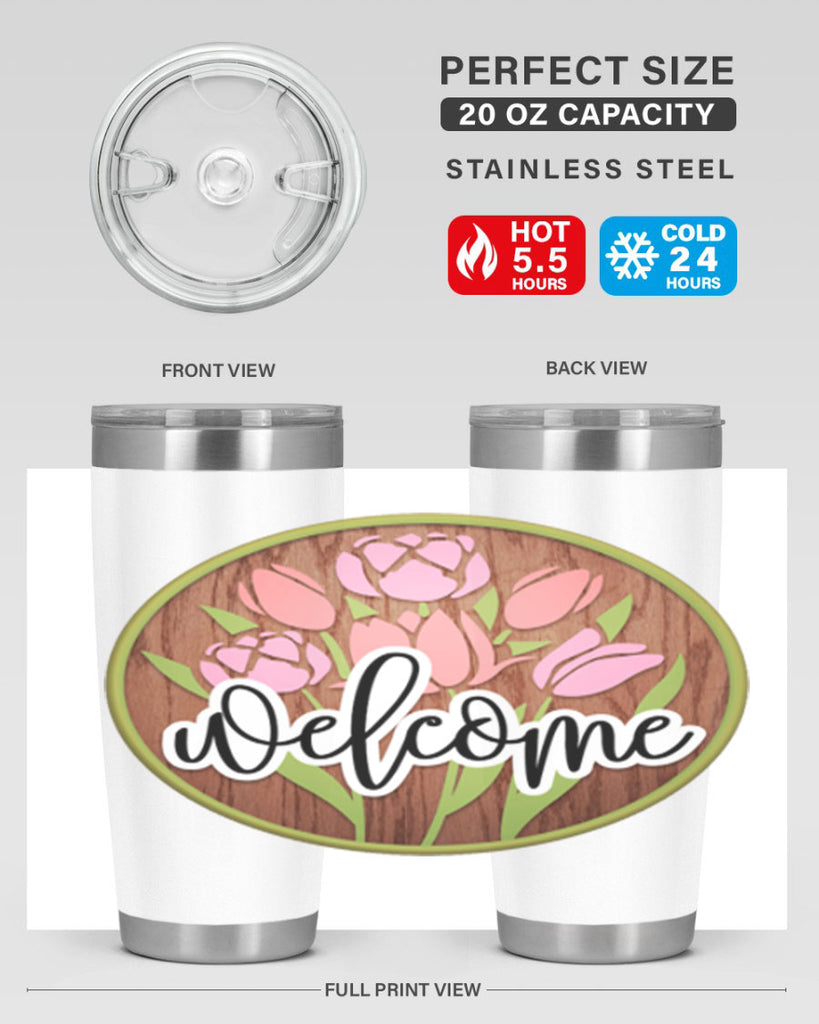 Welcome flowers bouquet Mockup570#- spring- Tumbler