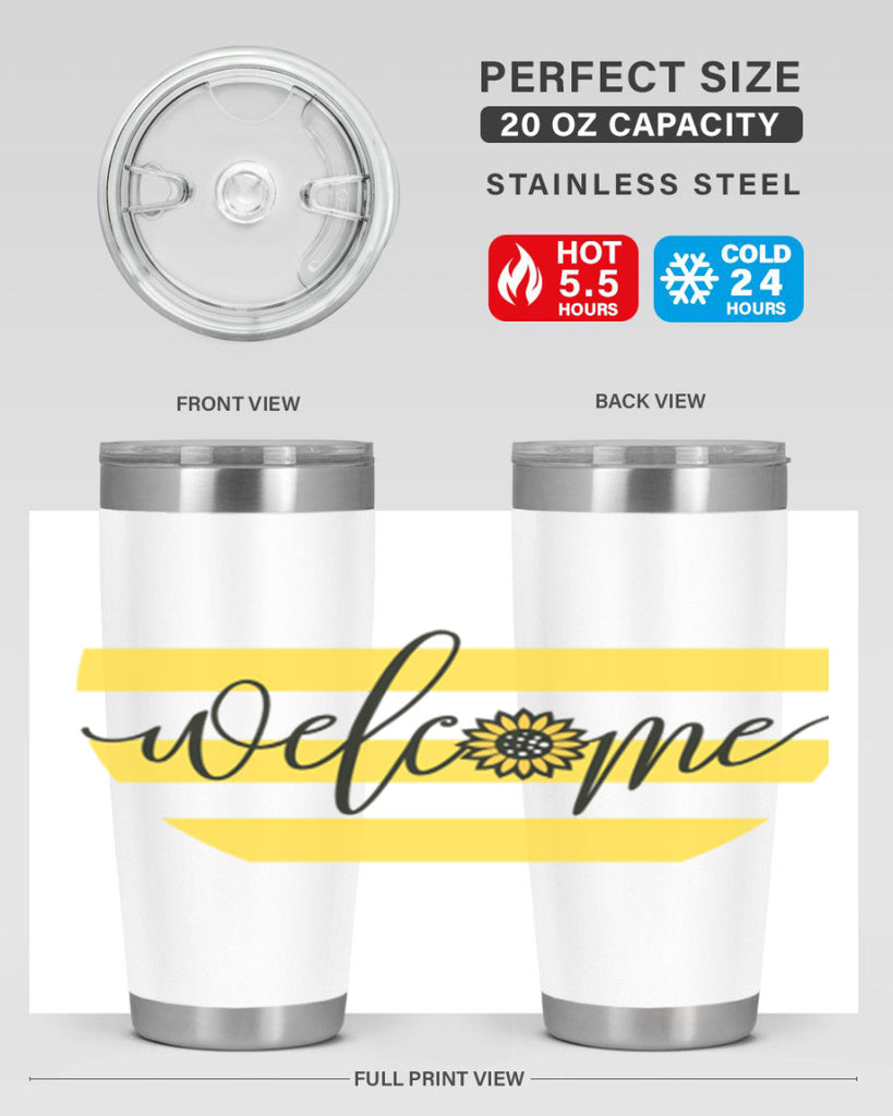 Welcome with sunflower592#- spring- Tumbler