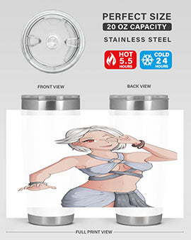 White hair girl wearing summer outfit 40#- anime- Tumbler