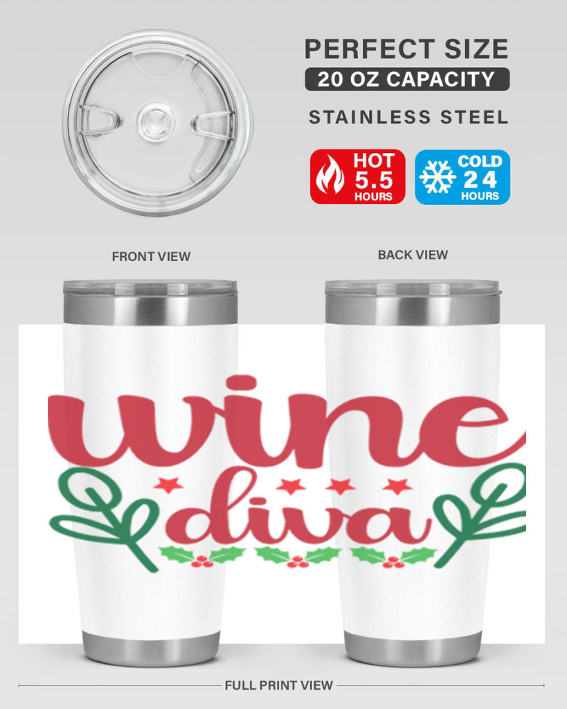 Wine Diva 482#- winter- Tumbler