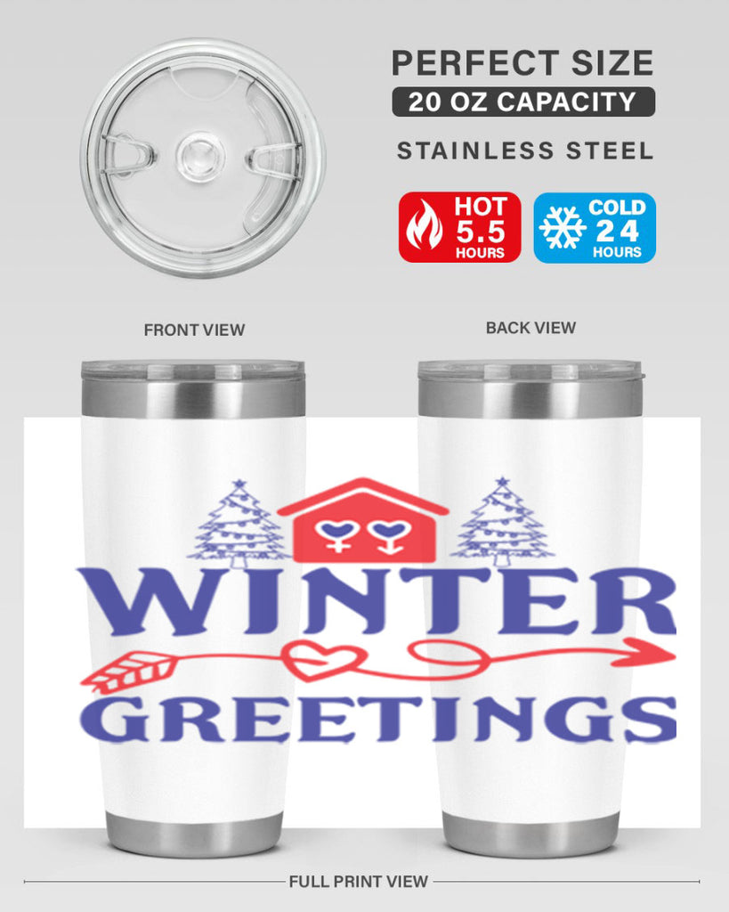 Winter Greetings 551#- winter- Tumbler